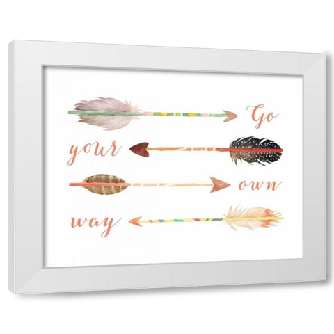 Arrows Go Your Own Way White Modern Wood Framed Art Print by Moss, Tara