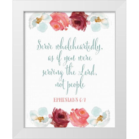 Ephesians 6-7 White Modern Wood Framed Art Print by Moss, Tara