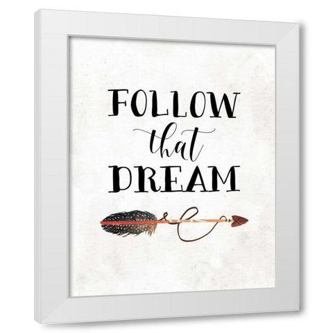 Follow that Dream White Modern Wood Framed Art Print by Moss, Tara