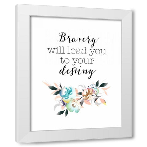 Bravery Destiny White Modern Wood Framed Art Print by Moss, Tara