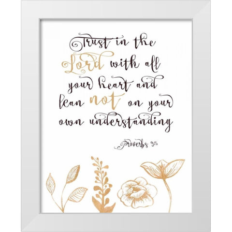 Proverbs 3-5 White Modern Wood Framed Art Print by Moss, Tara