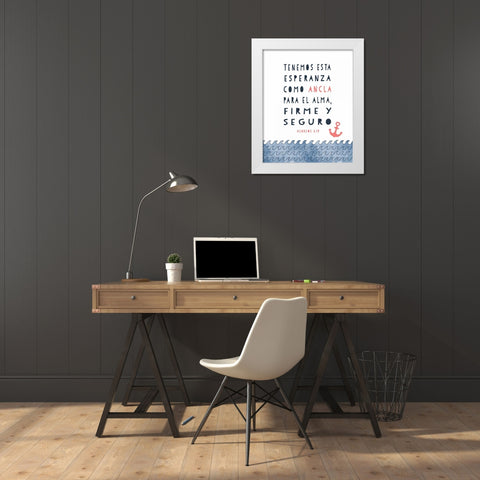 Spanish Hebrews 6-19 White Modern Wood Framed Art Print by Moss, Tara