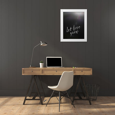 Let Love Grow White Modern Wood Framed Art Print by Moss, Tara