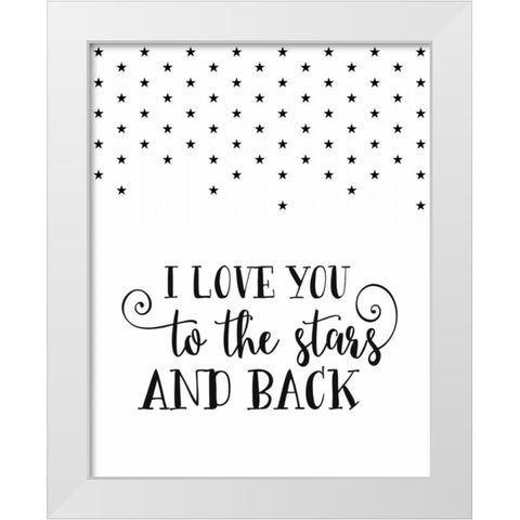 Love You to the Stars White Modern Wood Framed Art Print by Moss, Tara