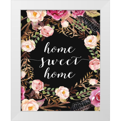 Home Sweet Home White Modern Wood Framed Art Print by Moss, Tara