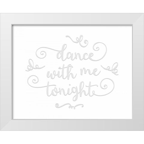 Dance with Me Tonight White Modern Wood Framed Art Print by Moss, Tara