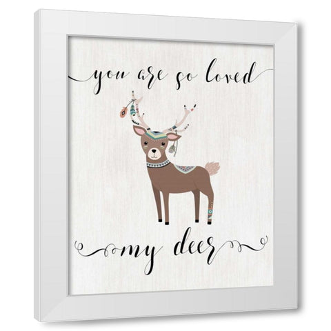 So Loved My Deer White Modern Wood Framed Art Print by Moss, Tara