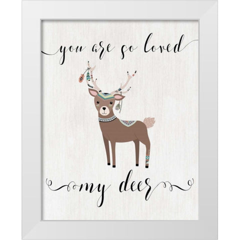 So Loved My Deer White Modern Wood Framed Art Print by Moss, Tara