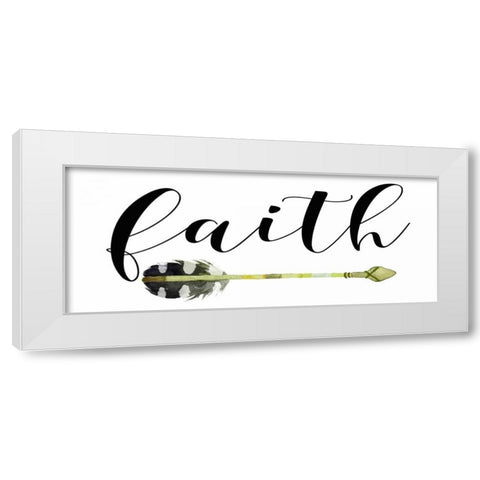 Faith with Arrow White Modern Wood Framed Art Print by Moss, Tara
