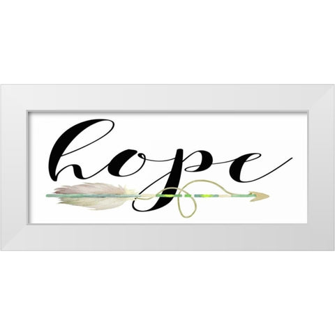 Hope with Arrow White Modern Wood Framed Art Print by Moss, Tara
