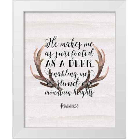 Psalm 18-33 White Modern Wood Framed Art Print by Moss, Tara