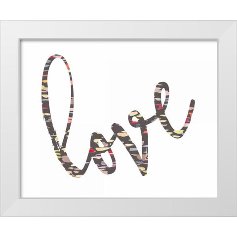 Love Confetti White Modern Wood Framed Art Print by Moss, Tara