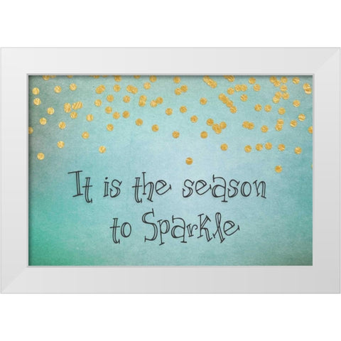 Sparkle Teal White Modern Wood Framed Art Print by Moss, Tara