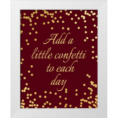 Add a Little Confetti II White Modern Wood Framed Art Print by Moss, Tara