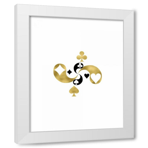 Card Symbols White Modern Wood Framed Art Print by Moss, Tara