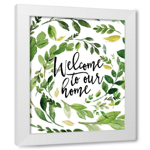 Welcome to Our Home White Modern Wood Framed Art Print by Moss, Tara