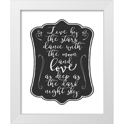 Live by the Stars White Modern Wood Framed Art Print by Moss, Tara