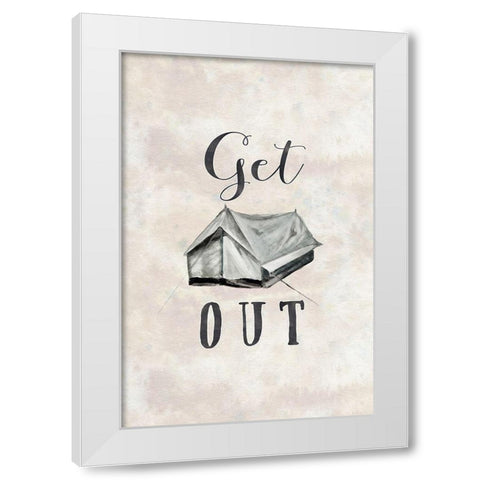 Get Out White Modern Wood Framed Art Print by Moss, Tara