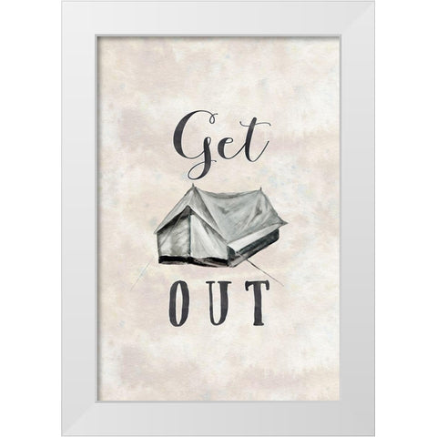 Get Out White Modern Wood Framed Art Print by Moss, Tara