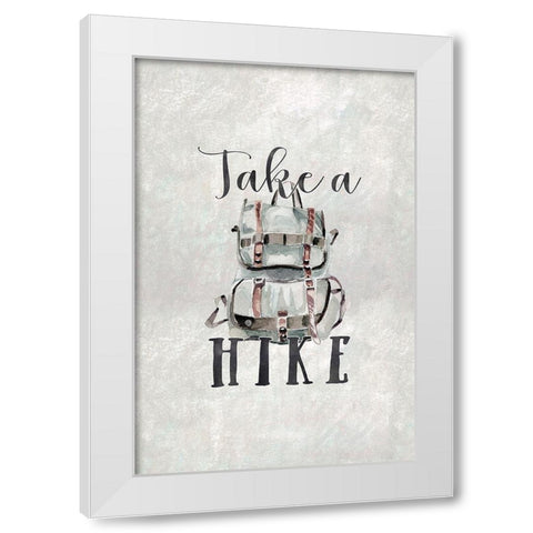 Take a Hike White Modern Wood Framed Art Print by Moss, Tara