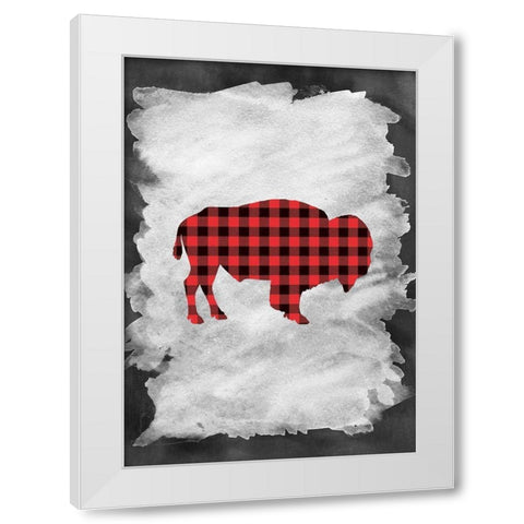 Plaid Buffalo White Modern Wood Framed Art Print by Moss, Tara