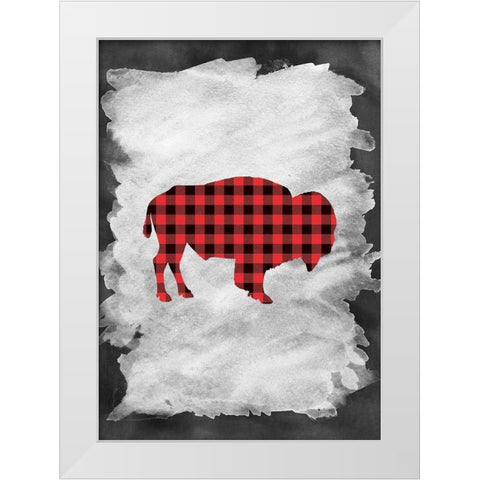 Plaid Buffalo White Modern Wood Framed Art Print by Moss, Tara