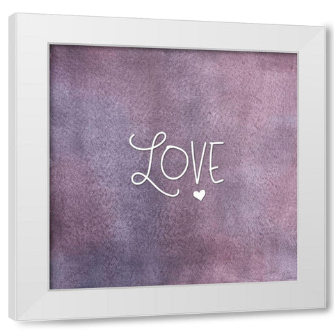 Love Purple White Modern Wood Framed Art Print by Moss, Tara