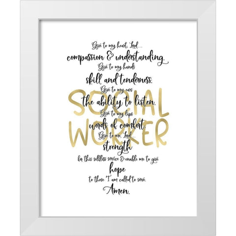 Social Worker Prayer White Modern Wood Framed Art Print by Moss, Tara