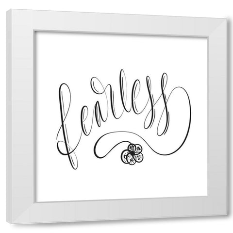 Fearless White Modern Wood Framed Art Print by Moss, Tara