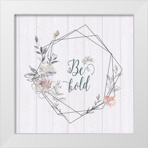 Be Bold White Modern Wood Framed Art Print by Moss, Tara