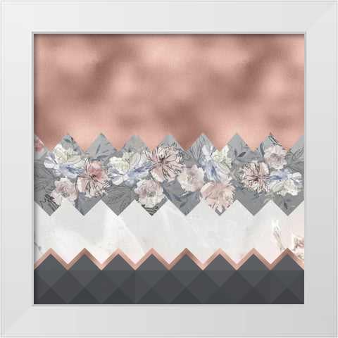 Scandinavian Pink White Modern Wood Framed Art Print by Moss, Tara