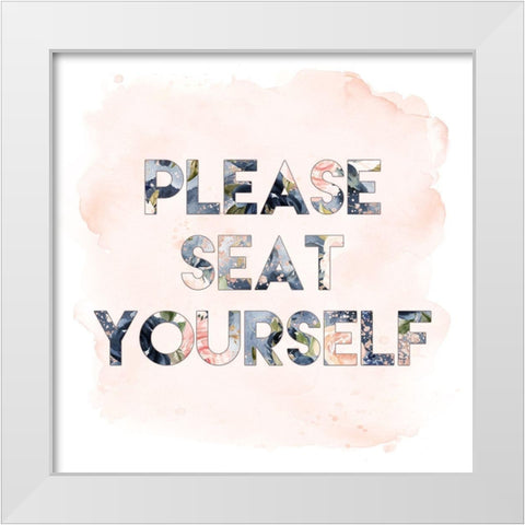 Please Seat Yourself White Modern Wood Framed Art Print by Moss, Tara