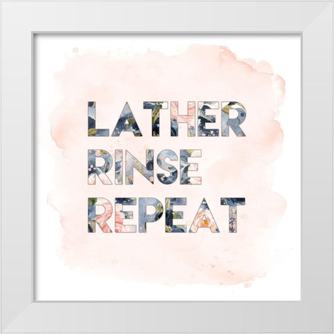 Lather, Rinse, Repeat White Modern Wood Framed Art Print by Moss, Tara