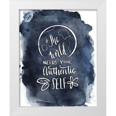 Authentic Self II White Modern Wood Framed Art Print by Moss, Tara