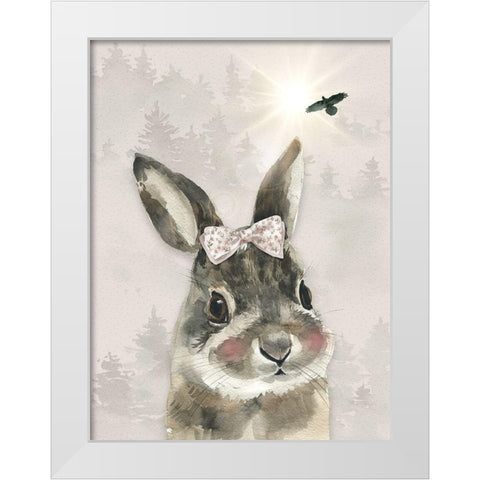 Baby Girl Hare White Modern Wood Framed Art Print by Moss, Tara