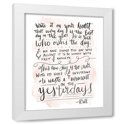 On Your Heart White Modern Wood Framed Art Print by Moss, Tara