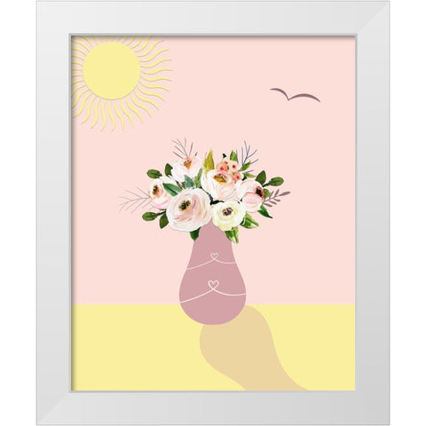 Flowers and Sunshine White Modern Wood Framed Art Print by Moss, Tara