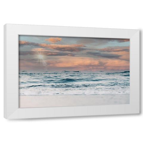 Ocean and Sun White Modern Wood Framed Art Print by Moss, Tara