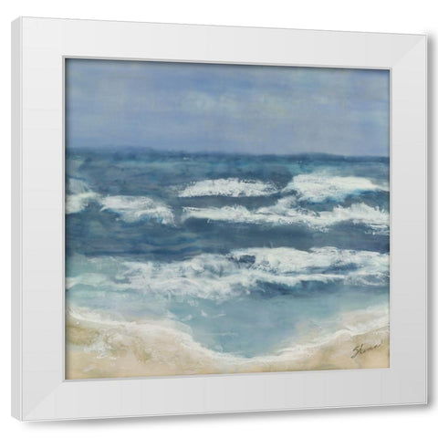 Wavering Peace White Modern Wood Framed Art Print by Shanti, Shima