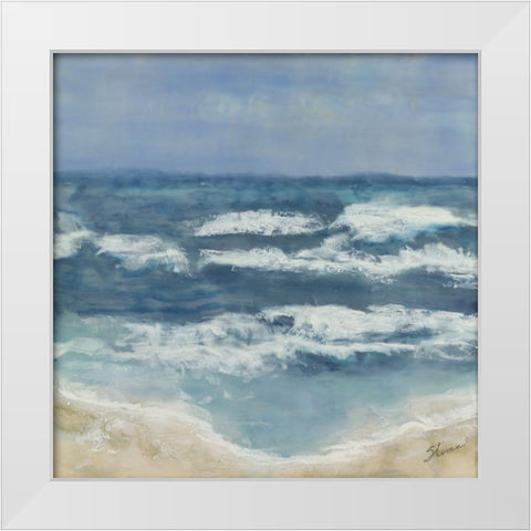 Wavering Peace White Modern Wood Framed Art Print by Shanti, Shima