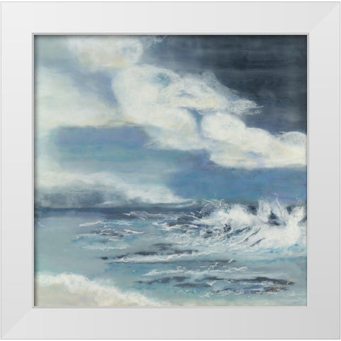 Holding Back White Modern Wood Framed Art Print by Shanti, Shima