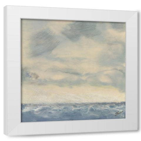 Above the Firmament White Modern Wood Framed Art Print by Shanti, Shima