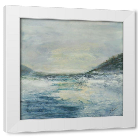 Estuarine White Modern Wood Framed Art Print by Shanti, Shima