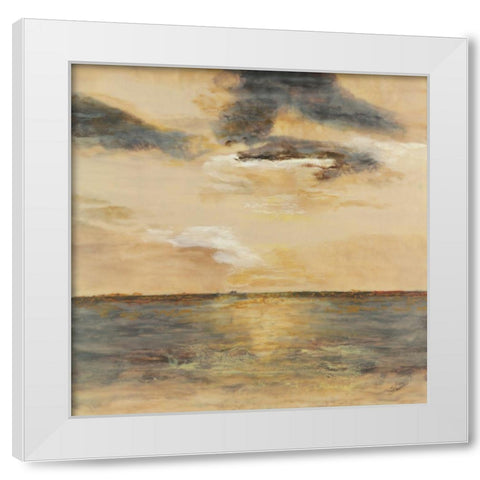 Color of Silence White Modern Wood Framed Art Print by Shanti, Shima