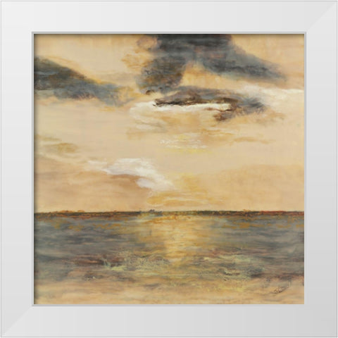 Color of Silence White Modern Wood Framed Art Print by Shanti, Shima