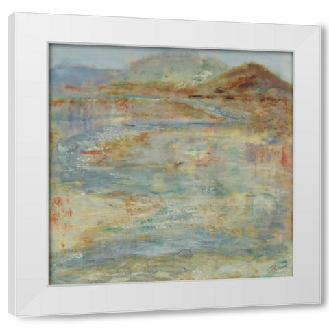 Send Rain to Wash the Face of Earth White Modern Wood Framed Art Print by Shanti, Shima