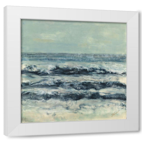 Crossing Currents White Modern Wood Framed Art Print by Shanti, Shima