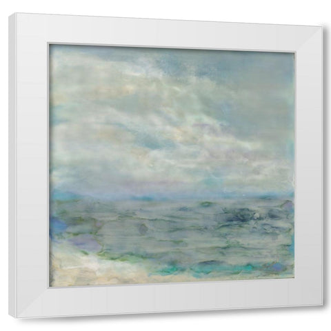 Paradise Found White Modern Wood Framed Art Print by Shanti, Shima