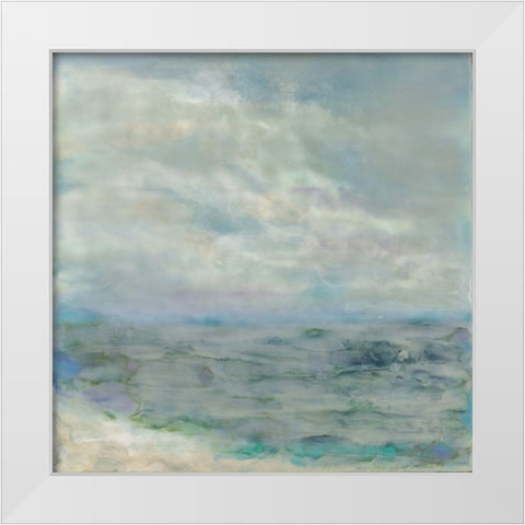 Paradise Found White Modern Wood Framed Art Print by Shanti, Shima