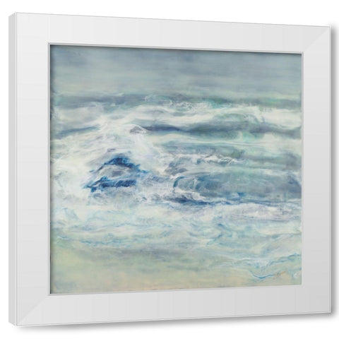 This Too Shall Pass White Modern Wood Framed Art Print by Shanti, Shima